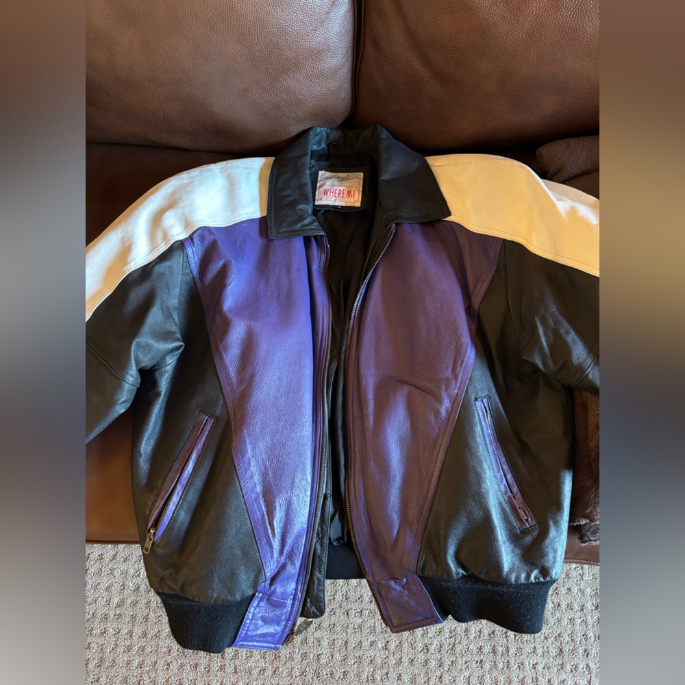 Michael Hoban WHEREMI Classic Vintage Leather “8 Ball” Jacket - Picture 4 of 6